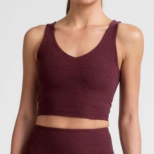 Beyond Yoga Spacedye Good Day Cropped Tank - Midnight Burgundy Heather / M